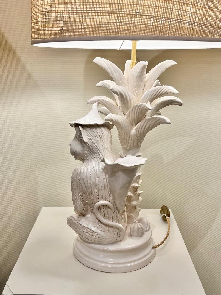 Ceramic table lamp by Jean Roger. Original edition circa 1970.