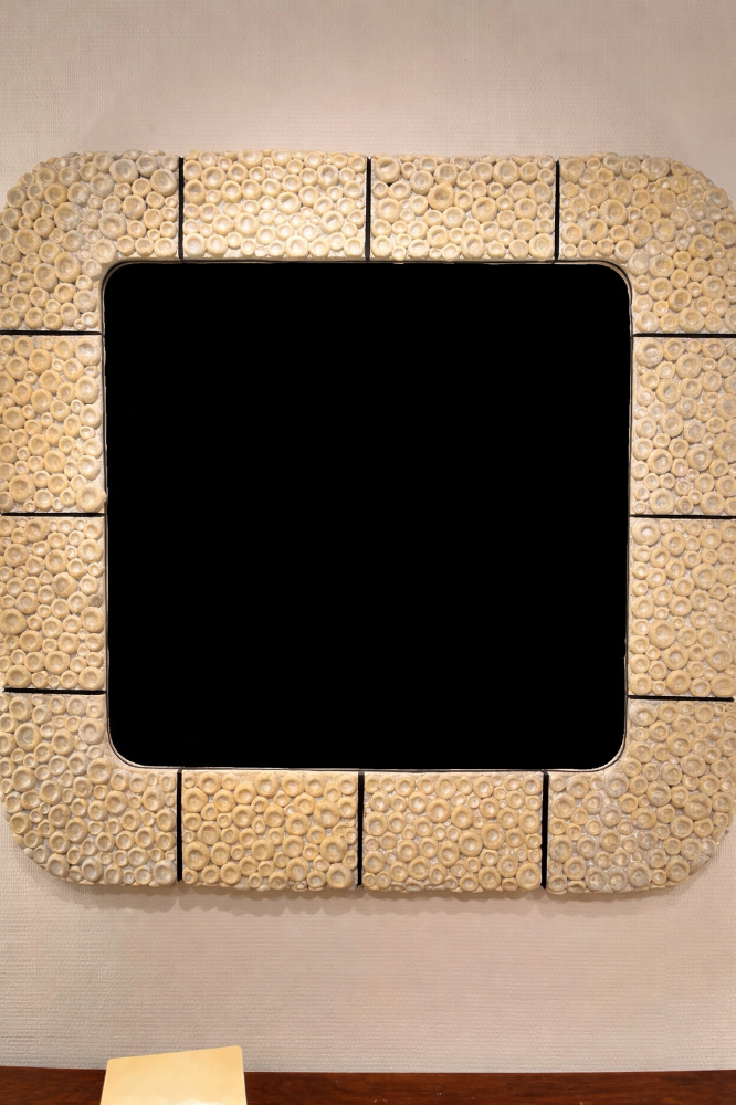 Ceramic mirror by A. Belen-Castillo, France. 2023.