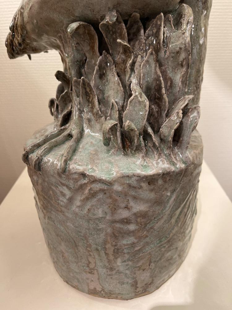 Ceramic table lamp. Magalie Wagner. Travail Contemporain. Unique Piece.