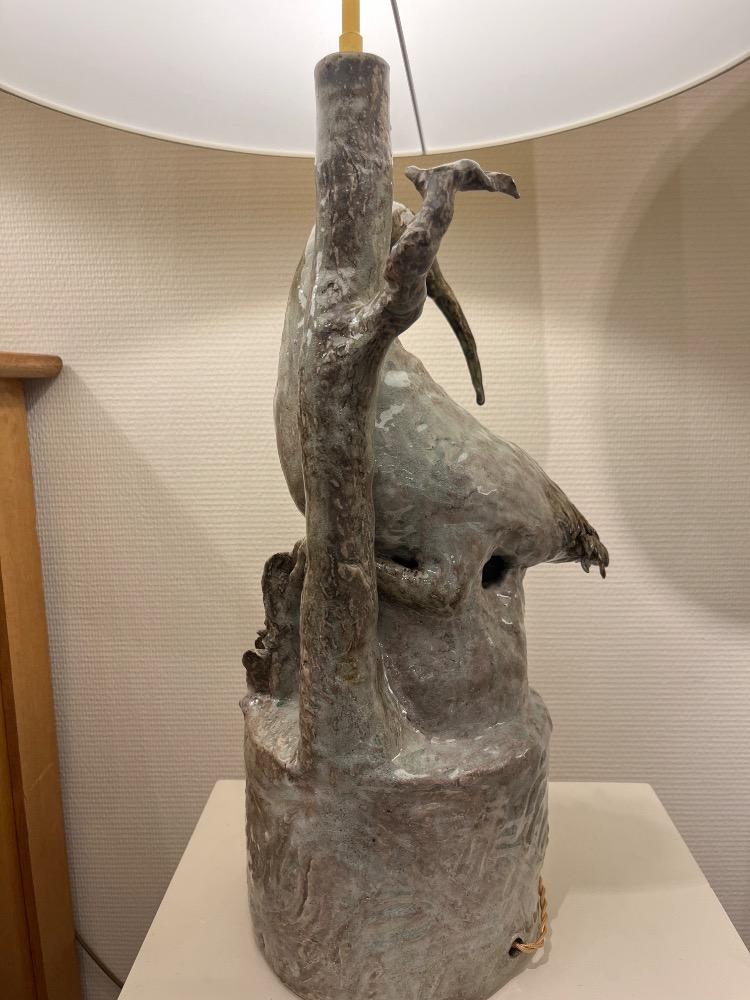 Ceramic table lamp. Magalie Wagner. Travail Contemporain. Unique Piece.
