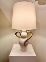 Ceramic table lamp. Marcel Giraud, Vallauris, France circa 1940.