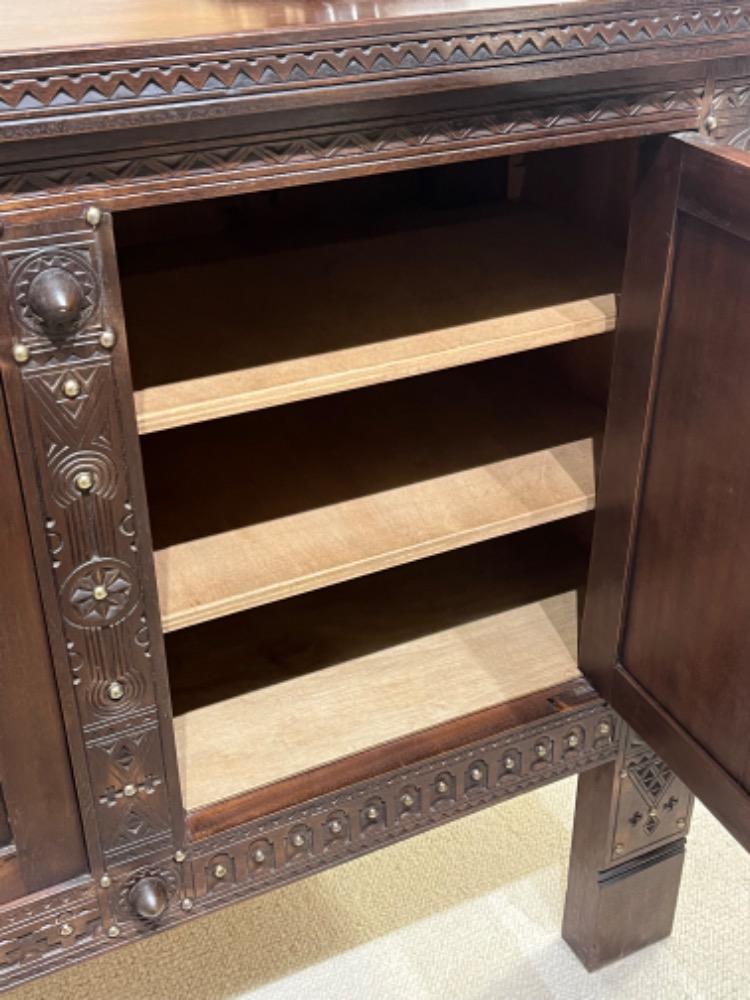 Ethnic credenza in dark beechwood. North Africa, Kabylie circa 1960.