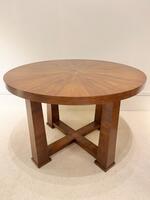 Large walnut guéridon. France circa 1950-60.