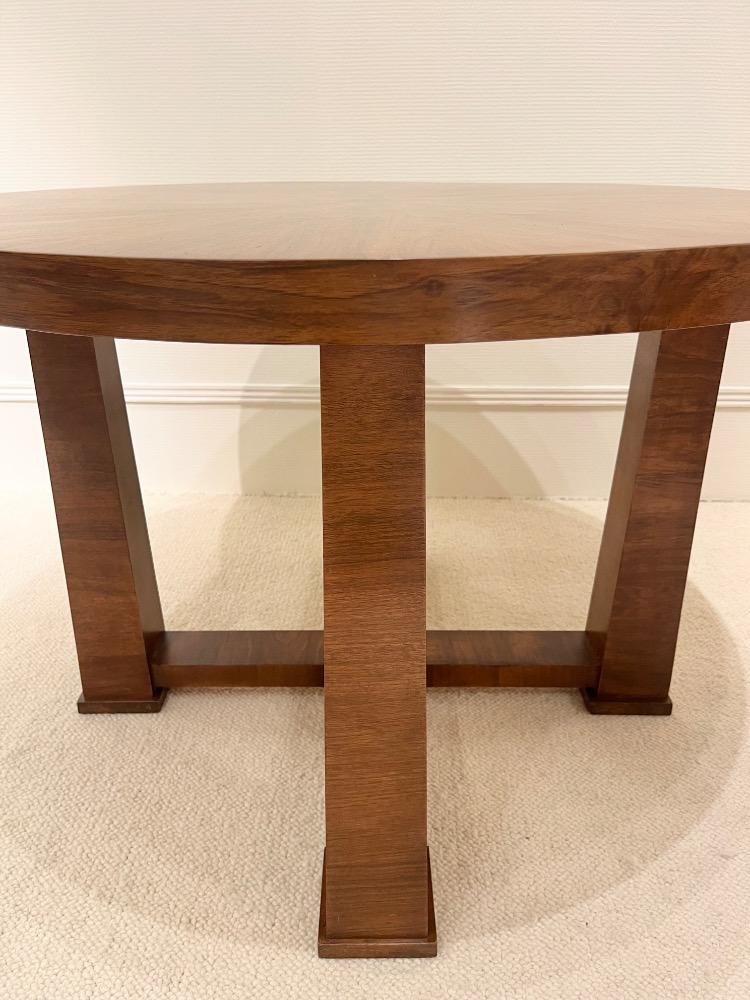 Large walnut guéridon. France circa 1950-60.