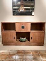 Oak cerused credenza, sliding doors. France circa 1930-40.