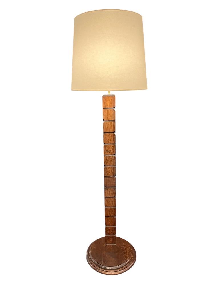 Oak floor lamp. France circa 1940.