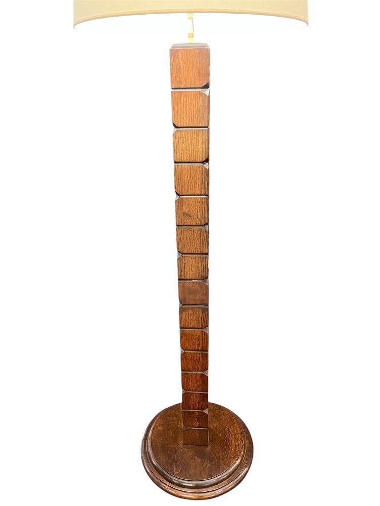 Oak floor lamp. France circa 1940.
