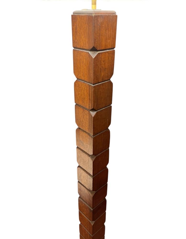 Oak floor lamp. France circa 1940.