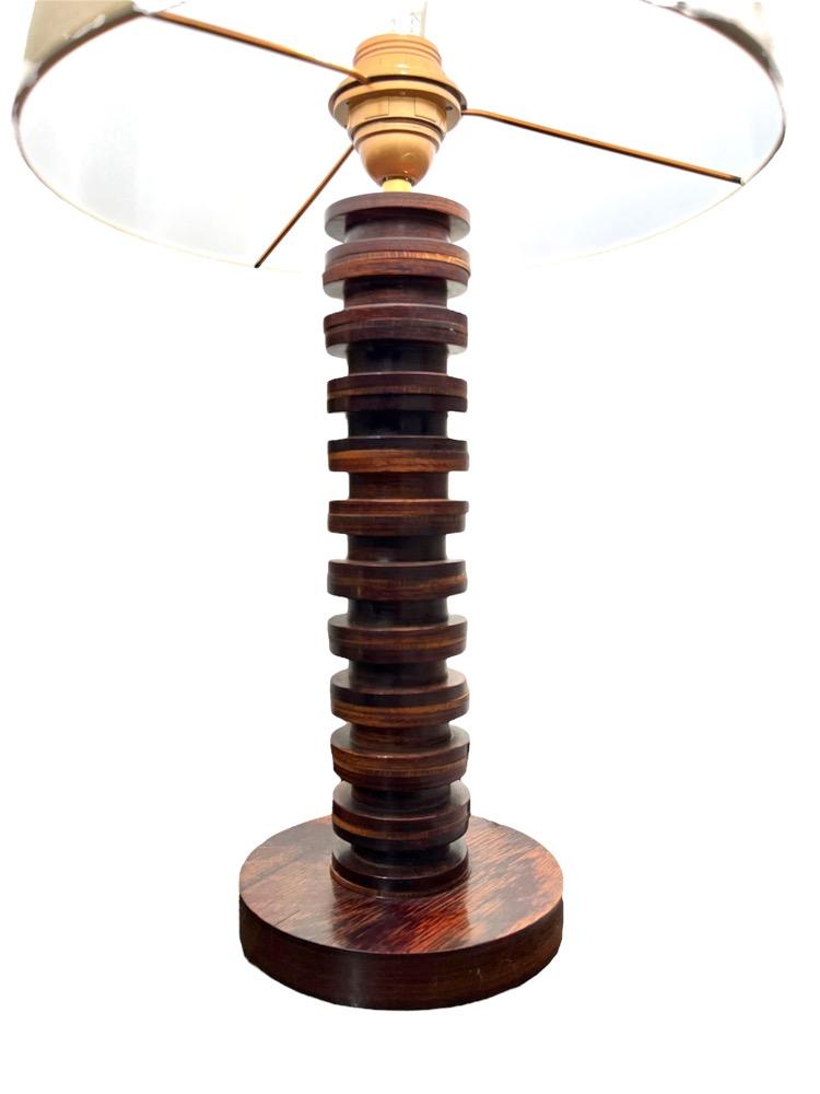 Mahogany  table lamp. France circa 1940.