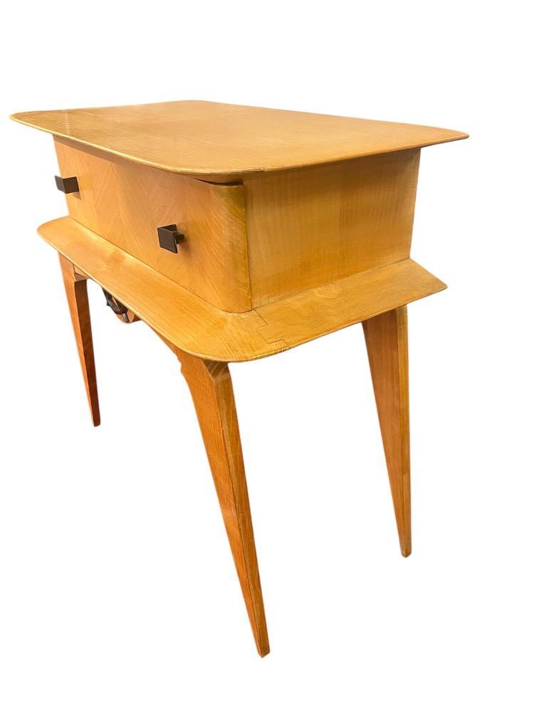 Pair of ash bedside tables. France circa 1950.