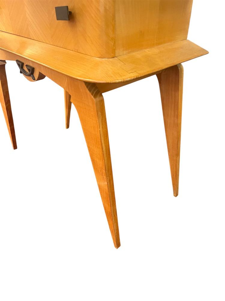 Pair of ash bedside tables. France circa 1950.