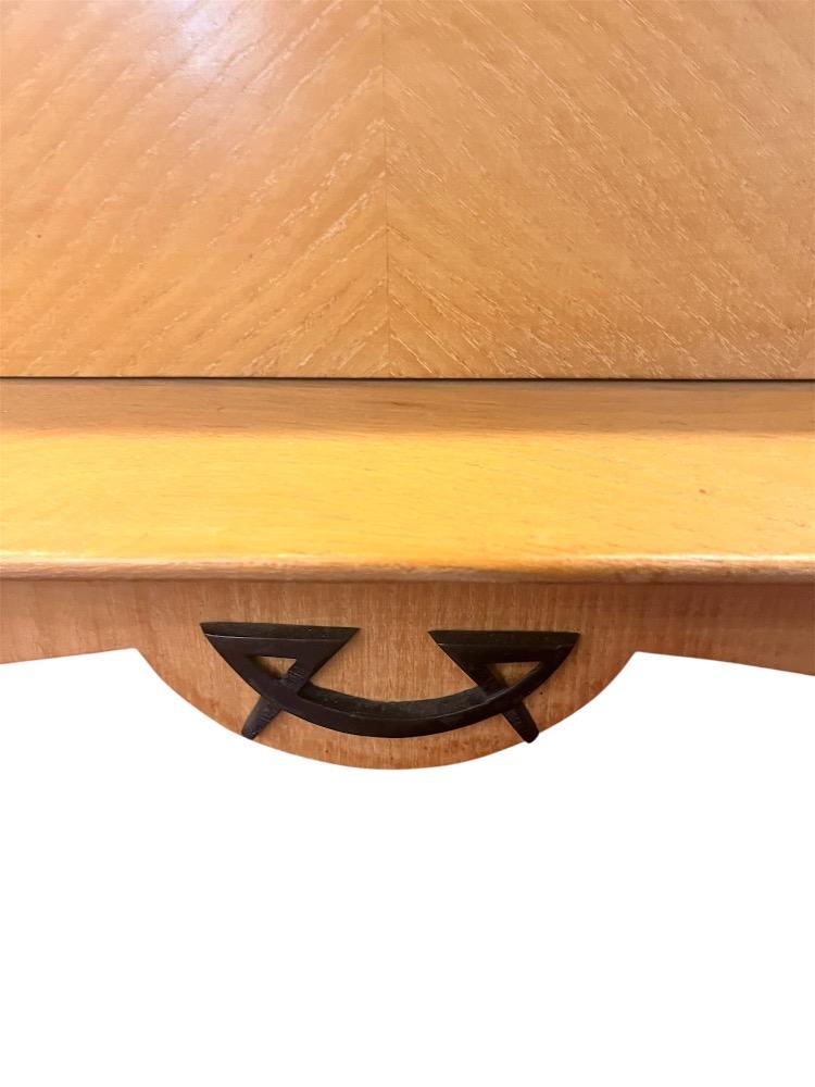 Pair of ash bedside tables. France circa 1950.