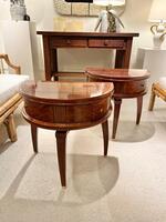 Pair of night stands in rosewood veneer. Att.Jules Leleu, France circa 1950.