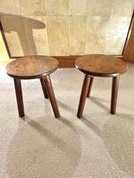 Pair of oak Beaux-Arts stools. France circa 1920.