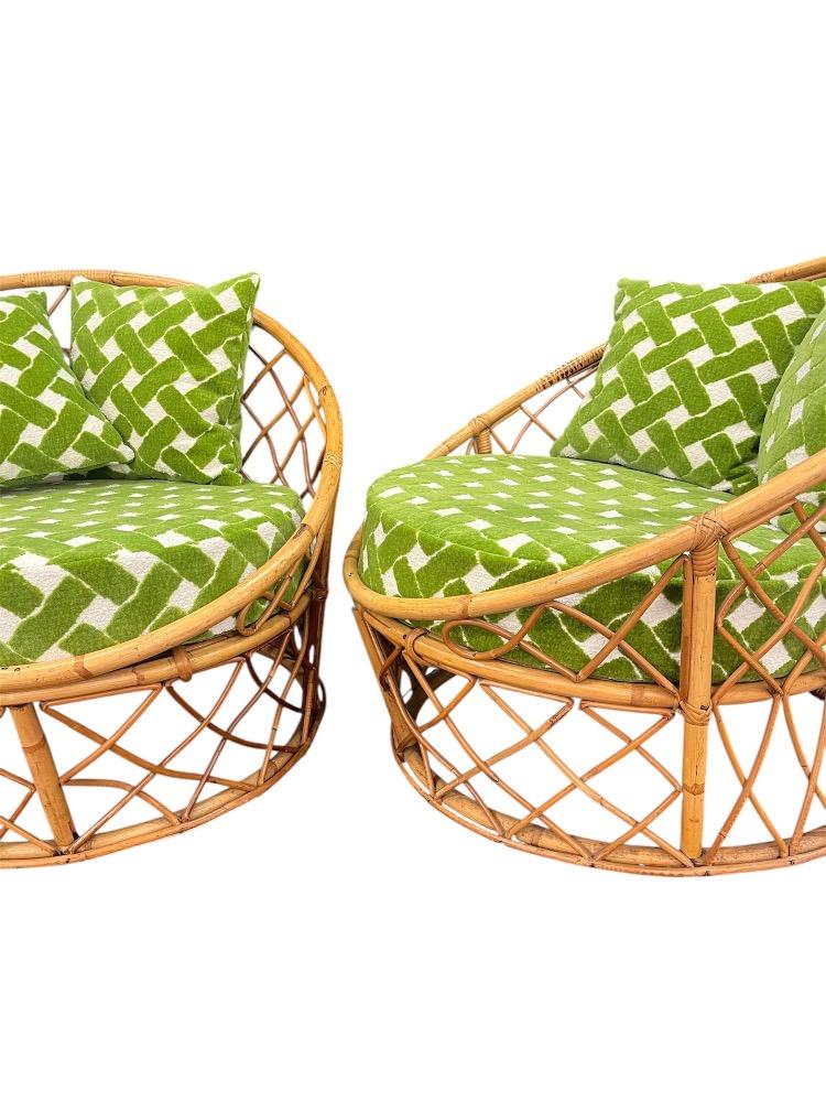 Pair of rattan armchairs. France circa 1960
