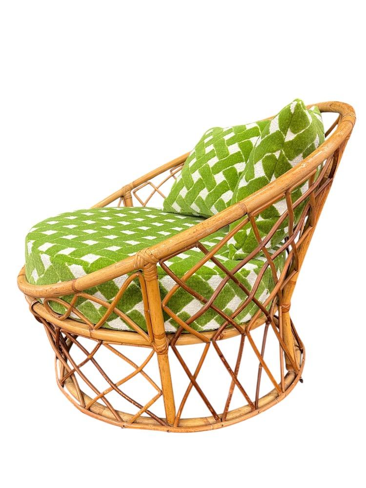 Pair of rattan armchairs. France circa 1960