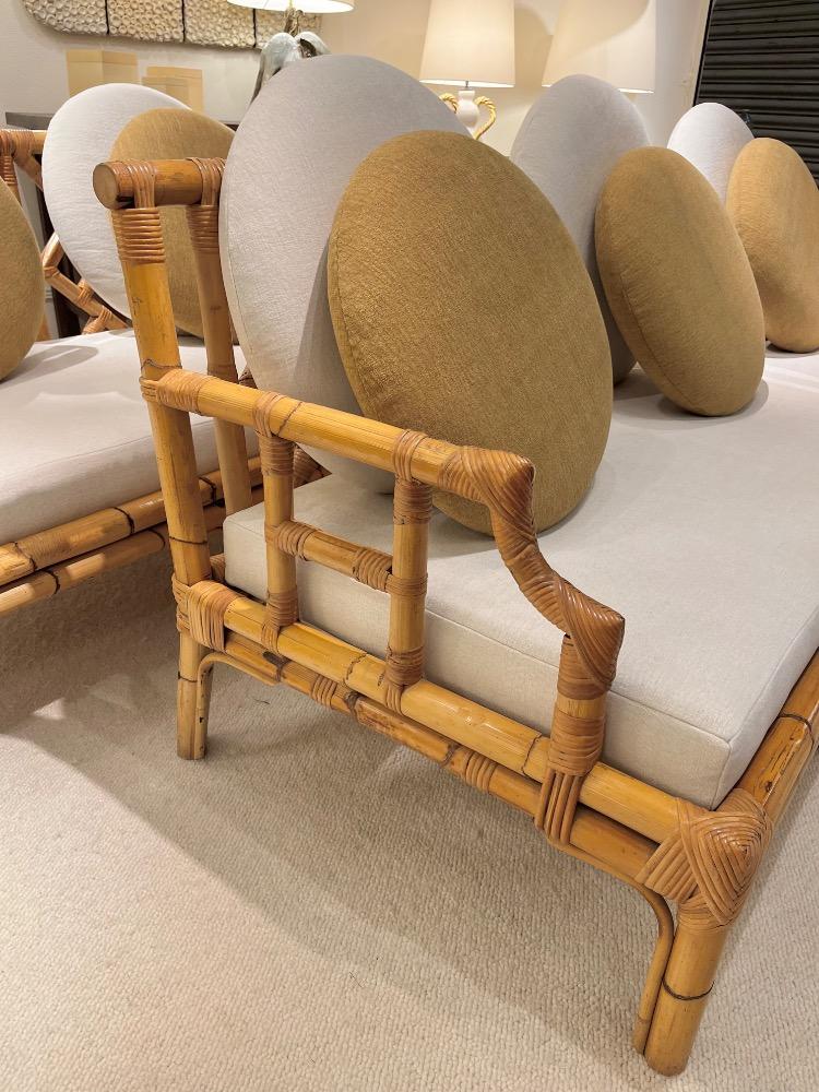 Pair of rattan sofas. Circa 1960.