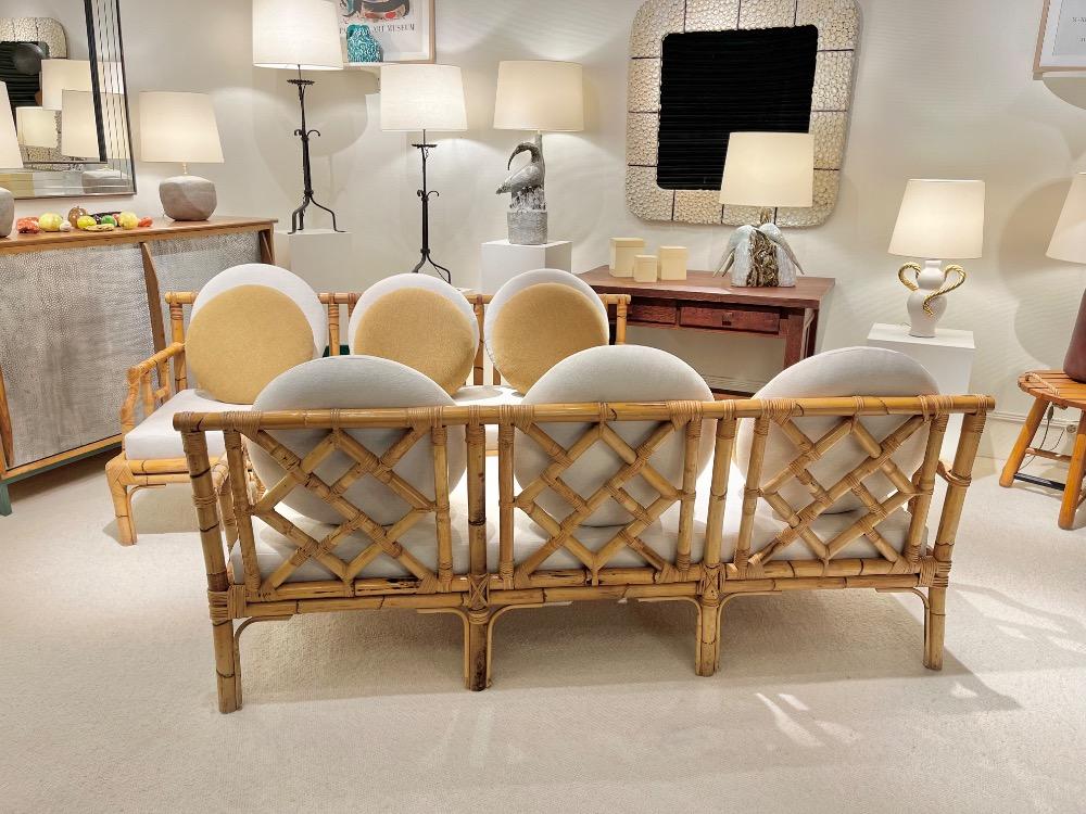 Pair of rattan sofas. Circa 1960.