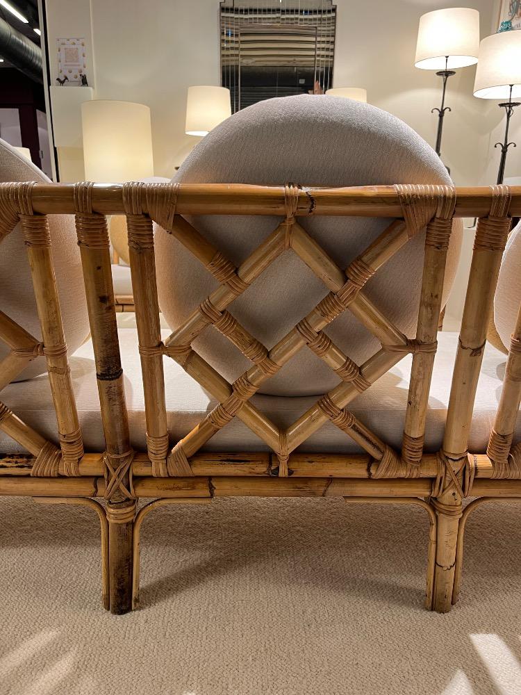 Pair of rattan sofas. Circa 1960.