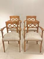 Set of four oak  armchairs. France circa 1940.