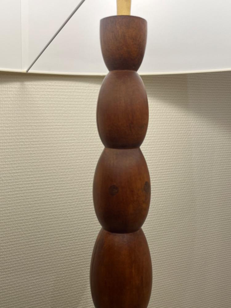 Walnut floorlamp. France circa 1950.